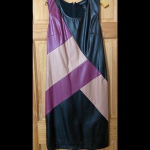 Ladies Leather/spandex Knee length dress